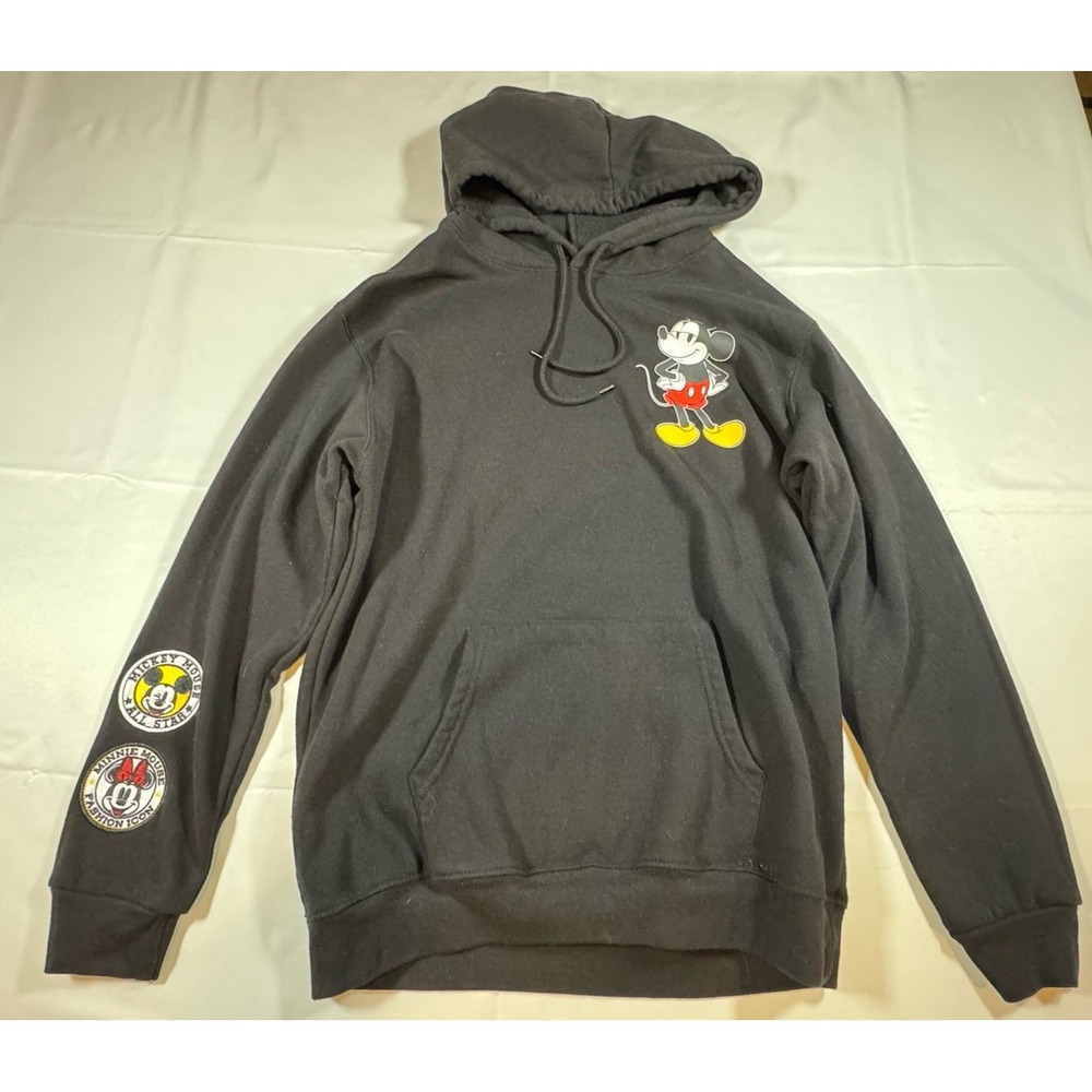 Mickey and friends Sweatshirt Black with Hood and Sleeve Design Size M (8-10)